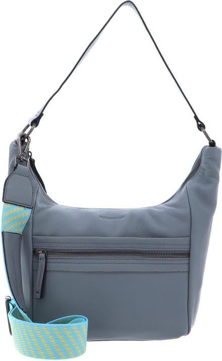 FREDsBRUDER Leren Schoudertas Hendassa Midi Hobo Bag Soft Blue Lichtblauw