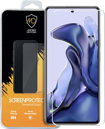 MobyDefend Screenprotector - Geschikt voor Xiaomi 11T / Xiaomi 11T Pro - Case-Friendly Screensaver - Gehard Glas