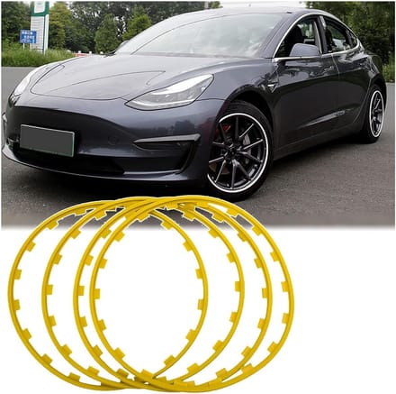 Velgbeschermers - Ring set - Velgen beschermen - Duurzaam nylon - 4 stuks - Geel