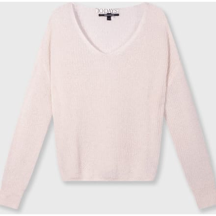 10DAYS Deep Neck Knit Sweater Marshmallow Maat: M | Sweaters Outlet | Dames | Wit