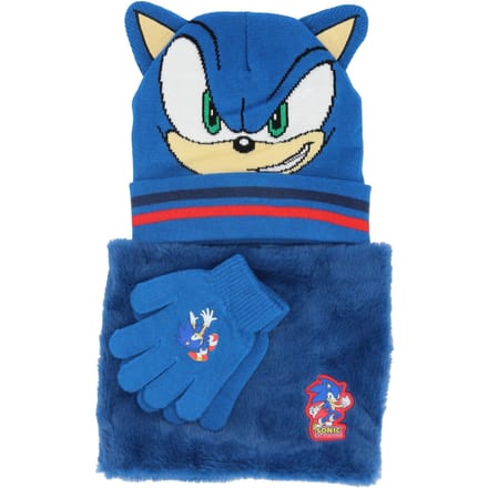 Sonic muts, sjaal en handschoenen