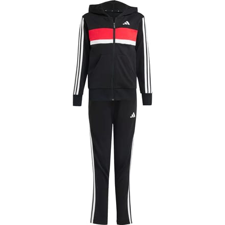 Adidas J 3S TIB FT TS kinder trainingspak zwart rood - Maat 128