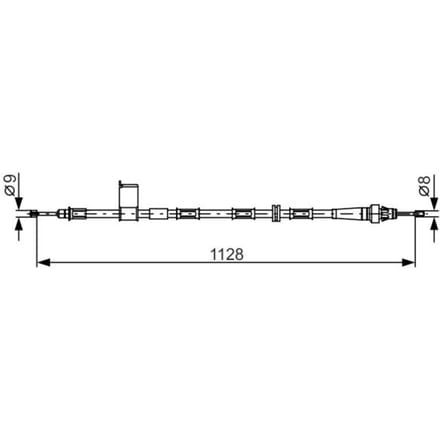 Kabel, parkeerrem BOSCH 1 987 482 363 rechts