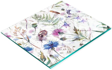 Multifunctionele decoratieve keukenplank met bloemen van gehard hout, 60x52 cm