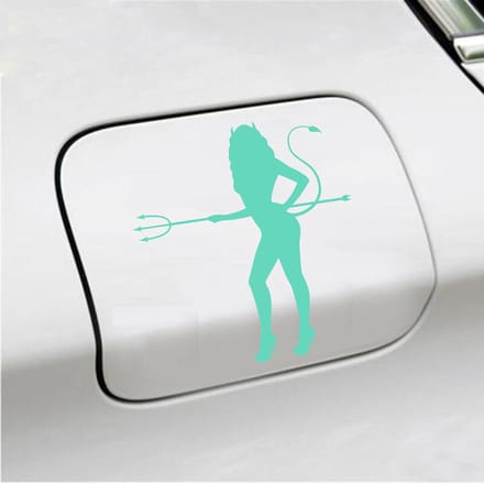 Bumpersticker - Vrouw Duivel - 14 X 13 - Mint