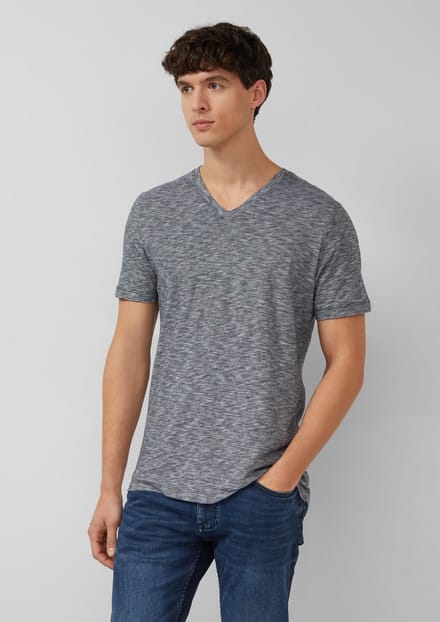 Katoenen T-shirt met V-hals en regular fit s.Oliver