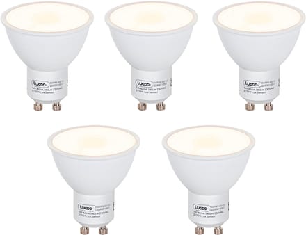 LUEDD Set van 5 GU10 LED lamp schemersensor 5W 380 lm 2700K