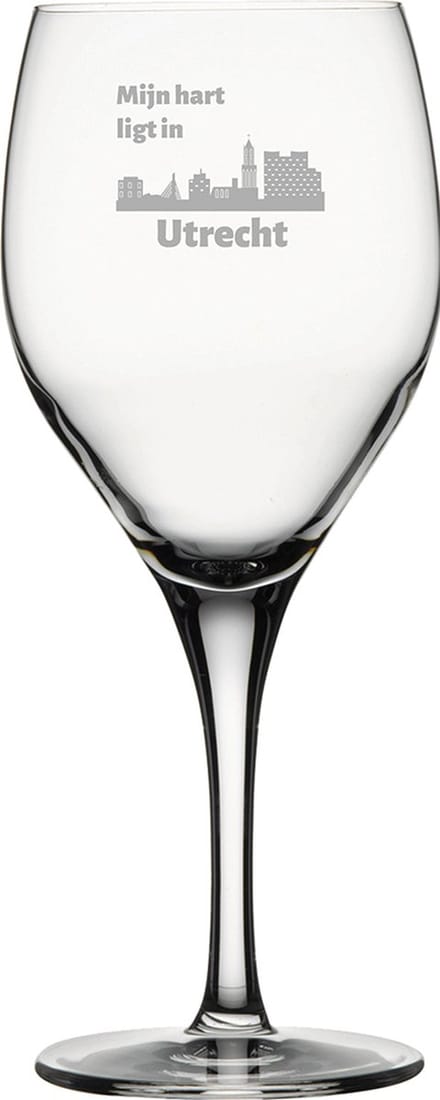 Gegraveerde witte wijnglas 34cl Utrecht
