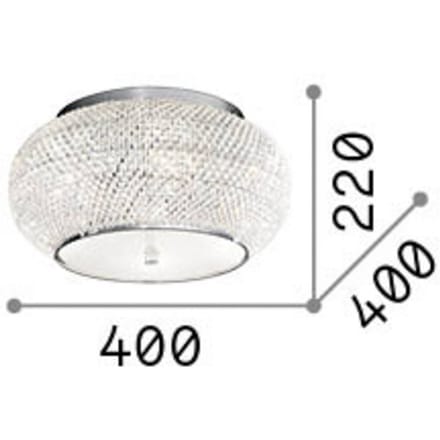 IDEAL LUX plafondlamp Pasha, goudkleurig/transparant, Ø 40 cm, glas