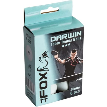 Fox TT Darwin 3 Star Table Tennis Balls (Pack of 6)
