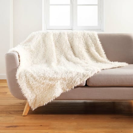 Plaid Imani 125 cm x 150 cm White Fur