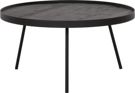 DTP Home Salontafel Saturnus rond teakhout zwart – 60x60x30 cm