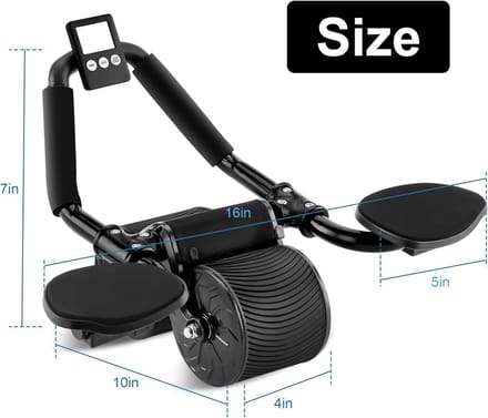 Buikspierroller met Automatische Terugslag en Timer - Core Trainingsapparaat met Kniemot