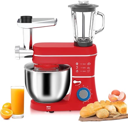 Keukenmachine - Standmixer - Bakken en Koken - 5-in-1 Multifunctioneel - 10L Kom - Rood