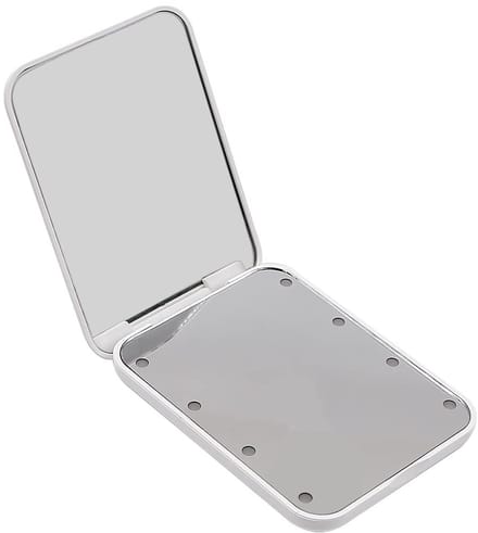 Dailygoods - Mini LED Zakspiegel Compact Opvouwbaar Dubbelzijdig Wit
