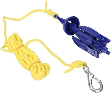 Opvouwbaar Anker - Boot Anker - Watersport Stabiliteit - Duurzaam Aluminium - 5 Meter Touw - Grijs
