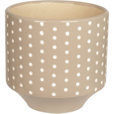 Present Time Dots Carved - Plantenpot - Aardewerk - Grijs