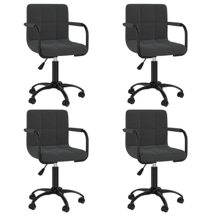 vidaXL - Eetkamerstoelen - draaibaar - 4 - st - fluweel - zwart
