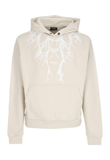 Mannen lichtgewicht Hoodie White Lightning Hoodie Beige