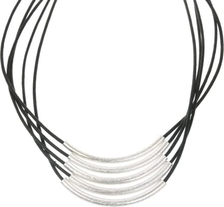 Behave - Korte ketting dames - Mat modern design - Zilverkleur details