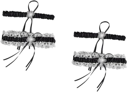 Bruidskousenband - Kanten Band - Bruiloft Accessoire - Bloemen Decoratie - Verstelbaar - Wit