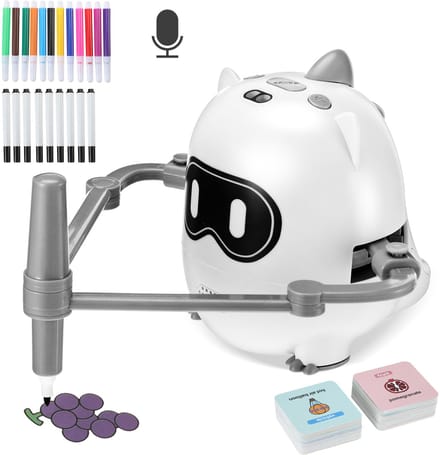 Tekenrobot voor Kinderen – Interactieve Tekentool met QR-codeherkenning – 14,5 x 14 x 13 cm / 5,7 x 5,5 x 5,1 inch – Wit