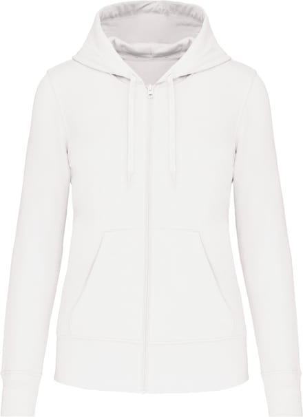 Kariban Ecologische damessweater met capuchon en ritssluiting K4031 - White - S
