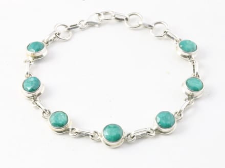 Zilveren armband met smaragd