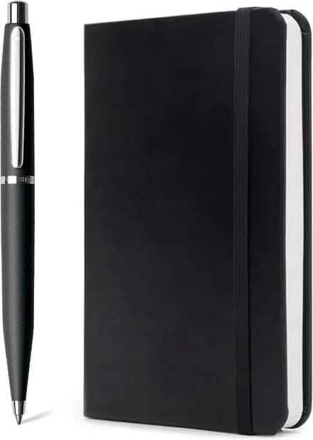 Sheaffer balpen giftset - VFM 9405 black chrome - met A5 notebook