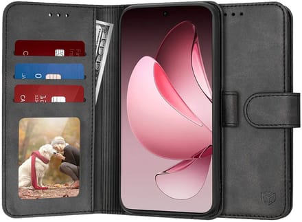Hoesje geschikt voor Oppo Reno13 Pro - Techsuit Diary Book Wallet Case - Zwart