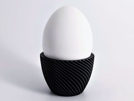Set van 6 Eierdopjes - Spiraal Design - PLA Bioplastic - Duurzaam & Modern - Zwart