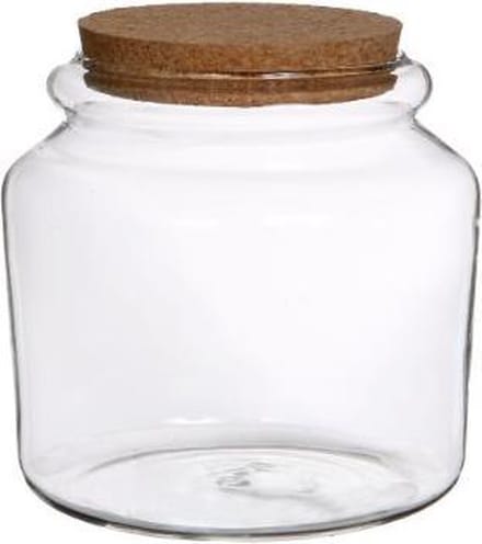 Glazen pot met kurk Ø 15 cm en 14 cm hoog (1 st)