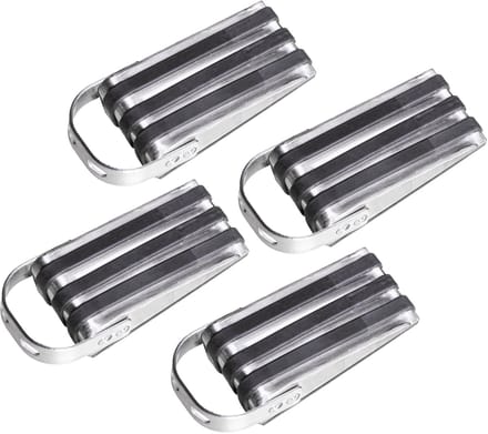 HI Deurstopper - 4x stuks - rubber - RVS - 13 x 5 x 4 cm - antislip