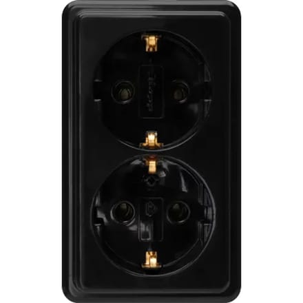 Sencys Stopcontact Tuleda Geaard 2-voudig Zwart