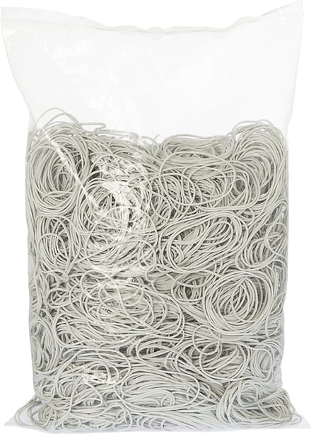 Rubbermagazijn - Elastiekjes - Rubber - Wit - 50x1,5mm - Circa 2700 stuks - Kleine elastiekjes