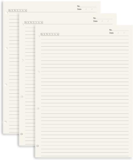 Navulpapier A4 Gevoerd Losbladig - 3-Pack 4-Gaats Geperforeerd voor Multom en Planner