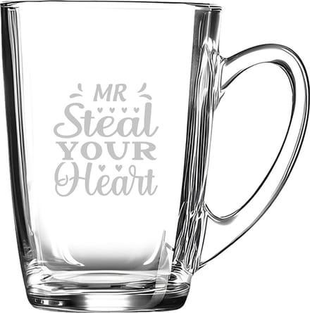 Gegraveerde Theeglas 32cl Mr. Steal your heart