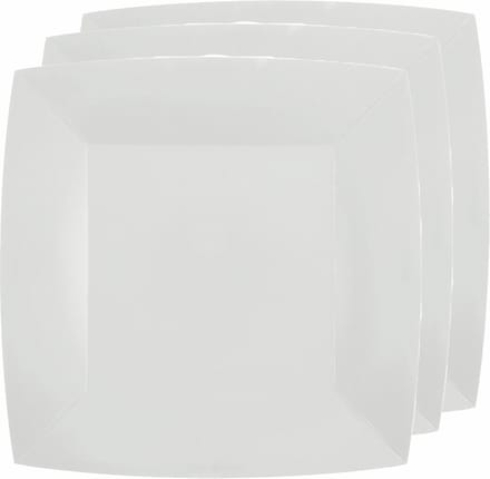 Santex Bordjes karton - 20x - vierkant - creme wit - 23 x 23 cm - feestbordjes