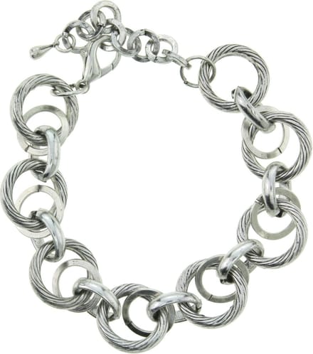 Behave - Schakelarmband dames - zilverkleur - casual chic - 18-23 cm