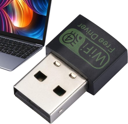 Draadloze Netwerkadapter - USB WiFi Dongle - Internet Verbinding - Snelle 150 Mbps Snelheid - Compact Formaat - Zwart