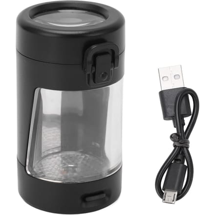 Geurbestendige container Zwarte draagbare mini-kruiden lichtgevende transparante geurbestendige opbergdoos pot black