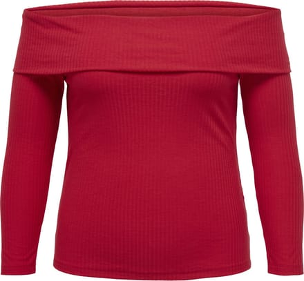 ONLY CARMAKOMA - CAREVELYN L/S OFF SHOULDER TOP JRS - Dames - Blouses