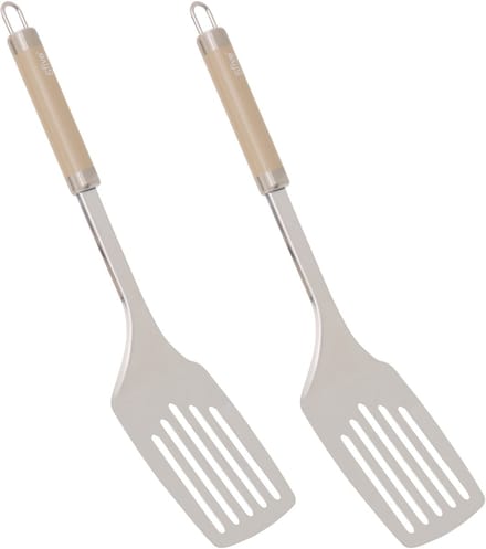 5Five spatel Paris - 2x - 34 cm - RVS - aluminium - beige/zilver - keukengerei