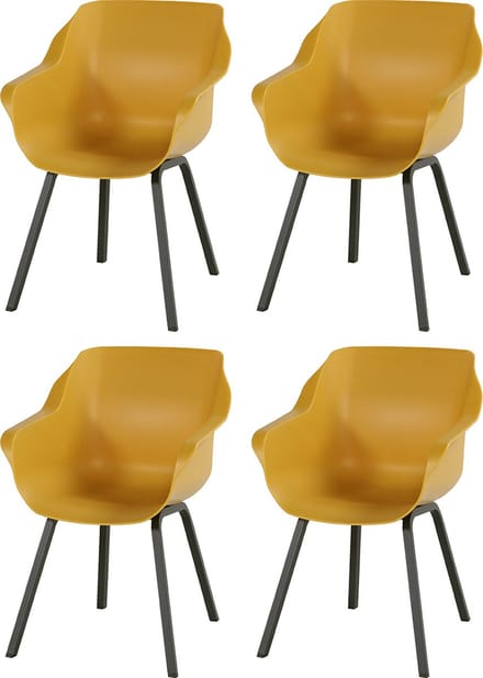 Set van 4 - Hartman Sophie Element dining armstoel - Curry yellow