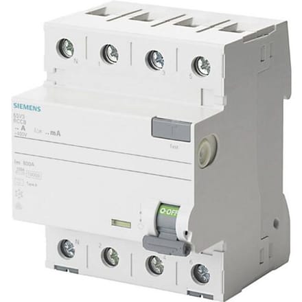 Siemens 5SV33466KL 5SV3346-6KL Aardlekschakelaar A 4-polig 63 A 0.03 A 400 V