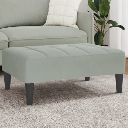 vidaXL - Voetenbank - 77x55x31 - cm - fluweel - lichtgrijs