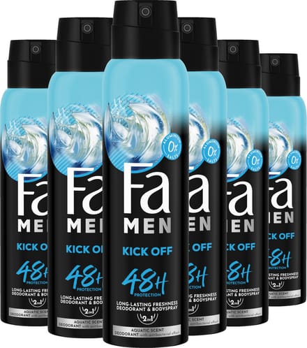 Fa Kick-Off Deodorant Spray 6x150ml - Voordeelverpakking