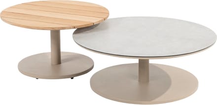Taste by 4 Seasons Bijzettafels Sara Latte Teak Ø65/80 cm