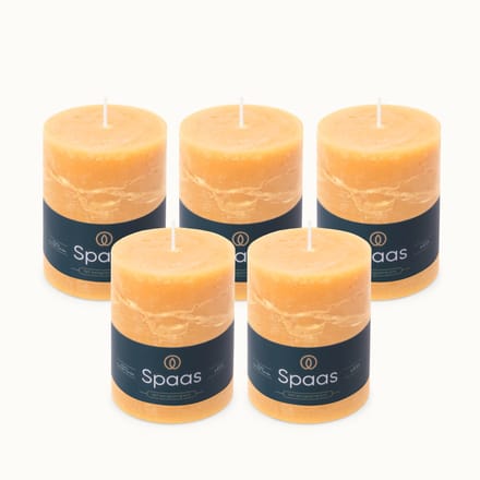 Spaas Rustieke Stompkaarsen - Zandkleur – 80/110mm - circa 65 uur - 5 kaarsen