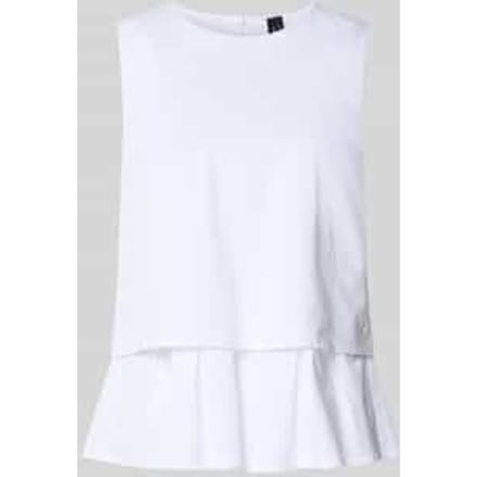 Blouses T-shirt met volantrand en ronde halsuitsnijding